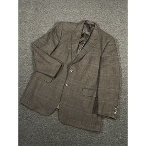 Jos A Bank Blazer Jacket Sport Coat Men's 44R Wool Glen Plaid Houndstooth Modern